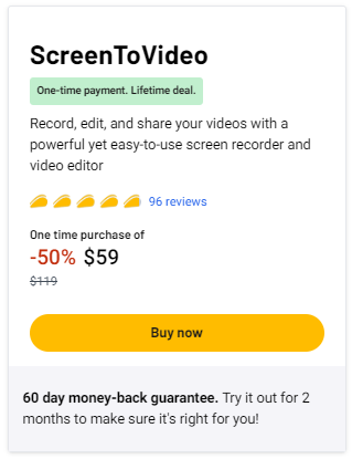 ScreenToVideo Lifetime Deal [$59] - ScreenToVideo Recorder review