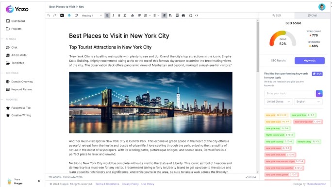 Yazo AI Review - AI SEO Content Writter